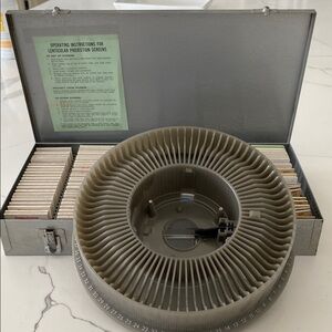 Vintage Eastman Kodak Projector Carousel and 150 Slot Slide Storage Case
